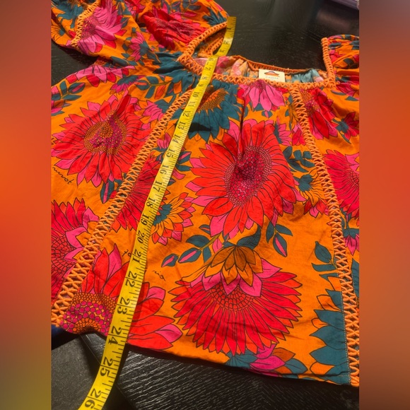 COPY - Anthropologie Farm Rio Lace Inset Peasant Blouse L - Picture 6 of 7